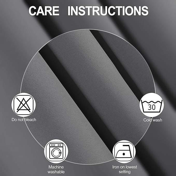 LEMOMO Grey Blackout Curtains 42 x 63 Inch Length/Set of 2 Curtain - Image 4