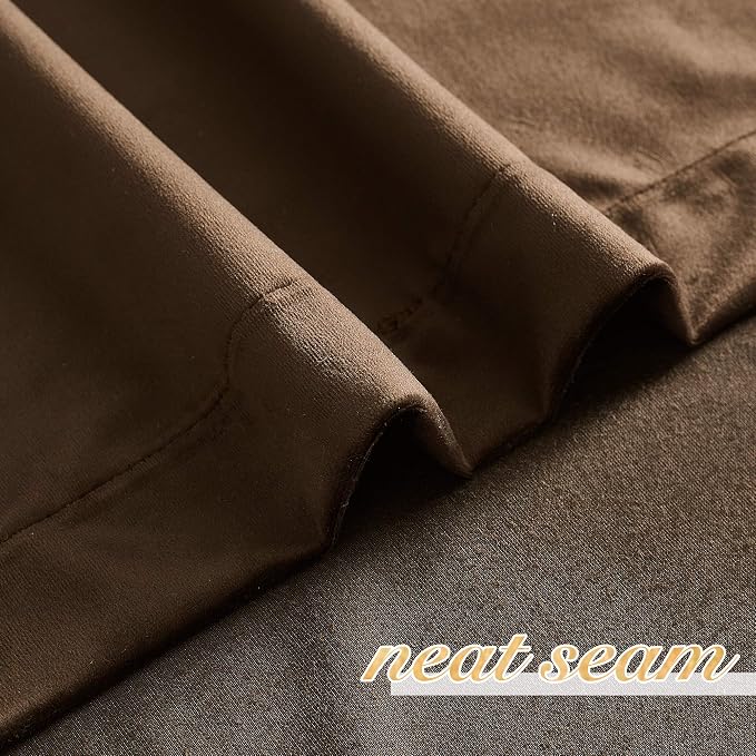 NICETOWN Brown Velvet Curtains, Thermal Insulated Sound Reducing Heavy Matt - Image 6