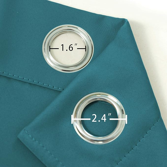 LEMOMO Sea Teal Thermal Blackout Curtains/42 x 84 Inch/Set of 2 Panels Room - Image 6