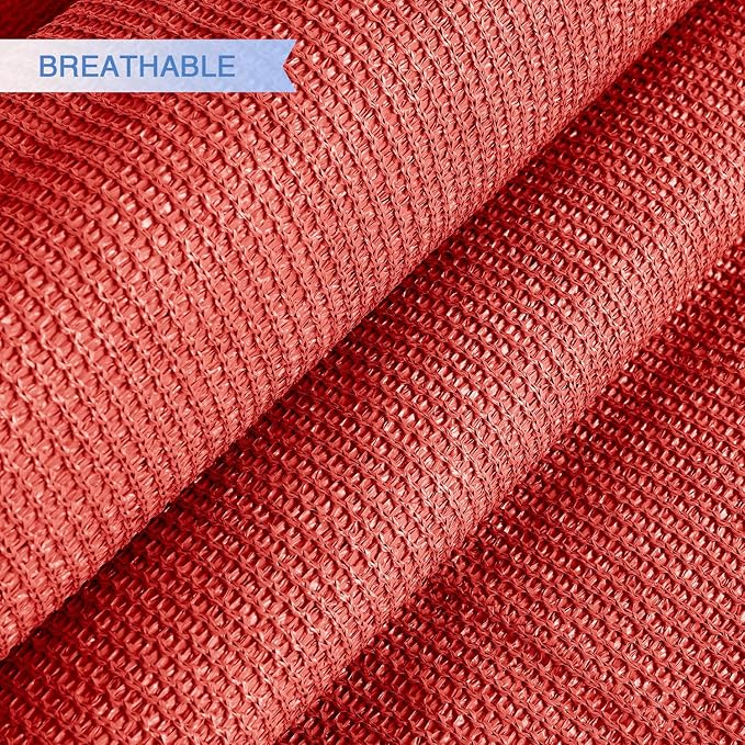 E&K Sunrise 20' x 20' x 20' Sun Shade Sail Triangle Canopy Shade Cover UV Block for Patio Backyard Garden Outdoor (Red)