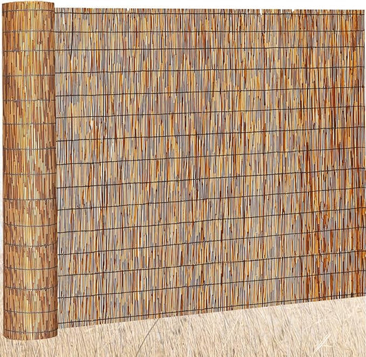 Barydat 1 Pcs 6 x 10 ft Reed Fence Roll, 85% Shade Bamboo Privacy Screen by home