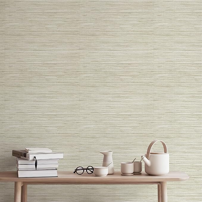 JiffDiff Grasscloth Wallpaper Peel and Stick Cream Grassweave Peel & Stick Wall - Image 7