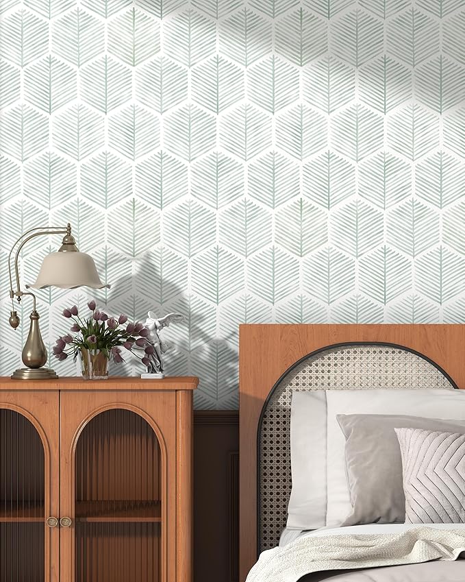 Modern Peel and Stick Wallpaper 17.3''×78.8'' Geometric Wallpaper Boho Contact - Image 4