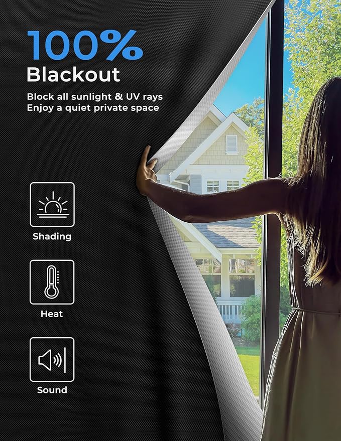Sumobaby Blackout Curtains for Bedroom Portable 43"x48", No Drill Blackout - Image 2