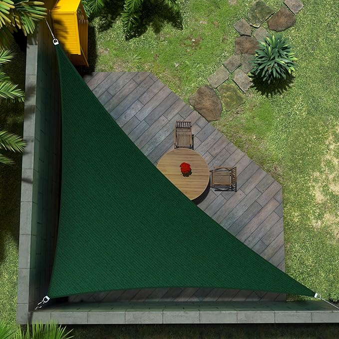 Amgo Custom Size 19' x 19' x 26.9' Green Right Triangle Sun Shade Sail UPF50+ AGTAPRT12, Order to Make Canopy Awning, 95% UV Blockage, Water & Air Permeable, Commercial Standard (We Customize)