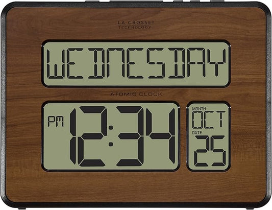 La Crosse Technology 513-1419-WA-INT Atomic Large Full Digital Calendar Clock by LaCrosseTechnology