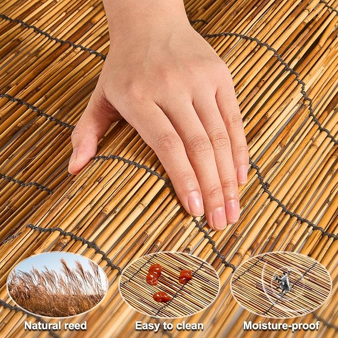 Natural Reed Fencing, Decorative Bamboo Fence Rolls Handwoven Friendly Sun Shade - Image 3