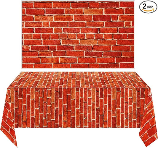 Chuangdi 2pcs 4.5 x 9 Feet Brick Wallpaper Peel and Stick Backdrop Tablecloth by Chuangdi