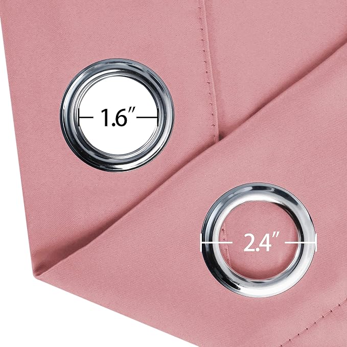 LEMOMO Baby Pink Bedroom Blackout Curtains/52 x 84 Inch Long/Set of 2 Curtain - Image 5