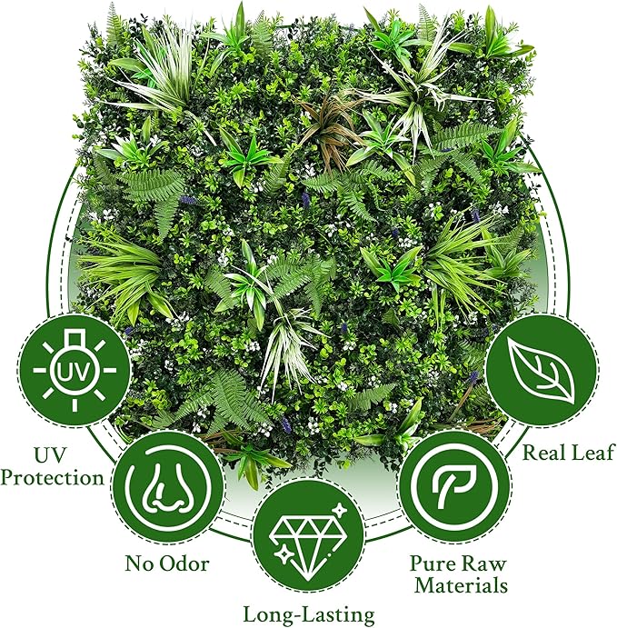 ODTORY Artificial Boxwood Topiary Hedges Panels: 20'' x 20'' 8P UV-Protected - Image 4