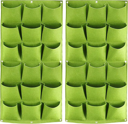 ZOENHOU 2 Pack Total 36 Roomy Pockets Green Vertical Garden Planter, by ZOENHOUDIRECT
