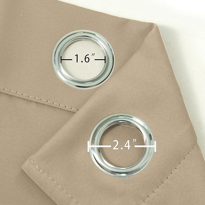 LEMOMO Beige Blackout Curtains 34 x 63 Inch Length/Set of 2 Curtain - Image 6