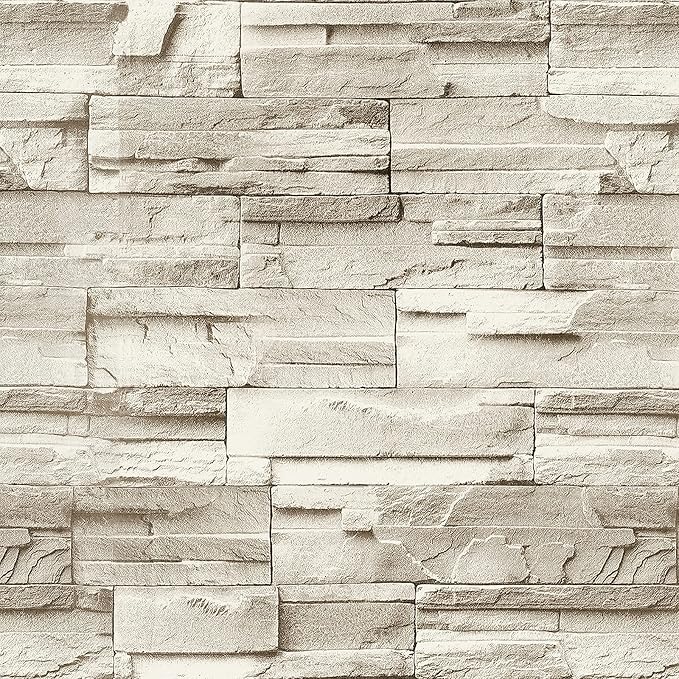 Jeweluck Stone Wallpaper Peel and Stick Brick Wallpaper 17.7”×590.5” Brick by Jeweluck
