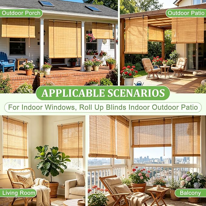 Bamboo Blinds 54x72 inch Bamboo Roman Shades - Image 5