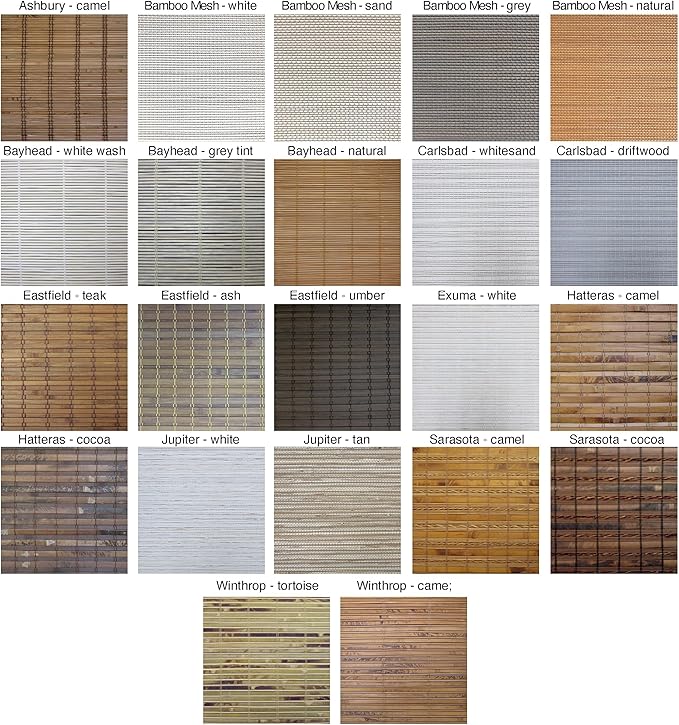 Cordless Woven Wood Roman Shades, 24W x 36H, Eastfield Teak, Sizes 20-72 Wide - Image 6