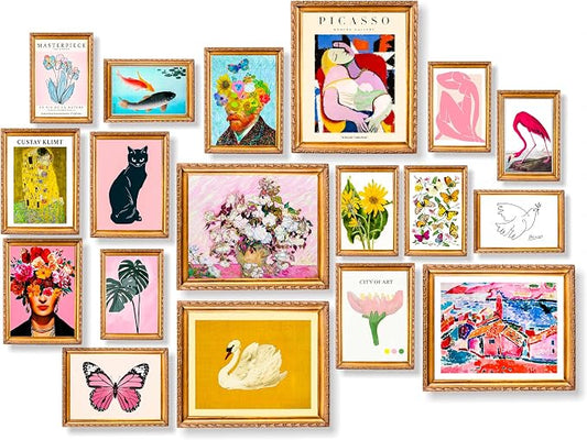 dazongweihan 18 PCS Colorful Eclectic Wall Art Decor, Maximalist Wall Prints by dazongweihan