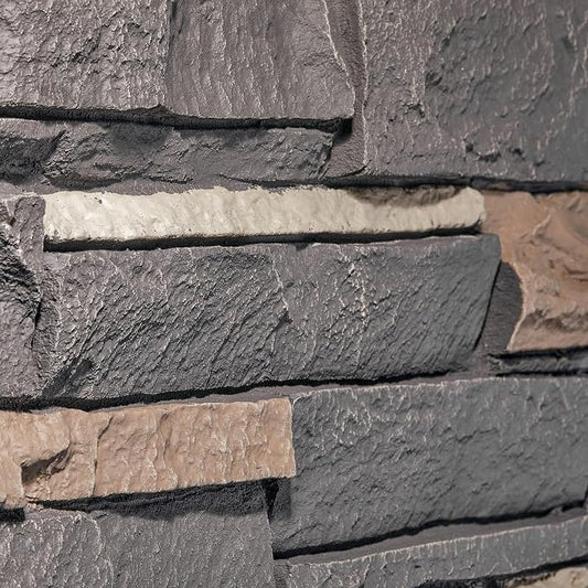 Iron Gray Faux Stone Wall Panel Sample Swatch 12 x 9 Inch by Wallwell
