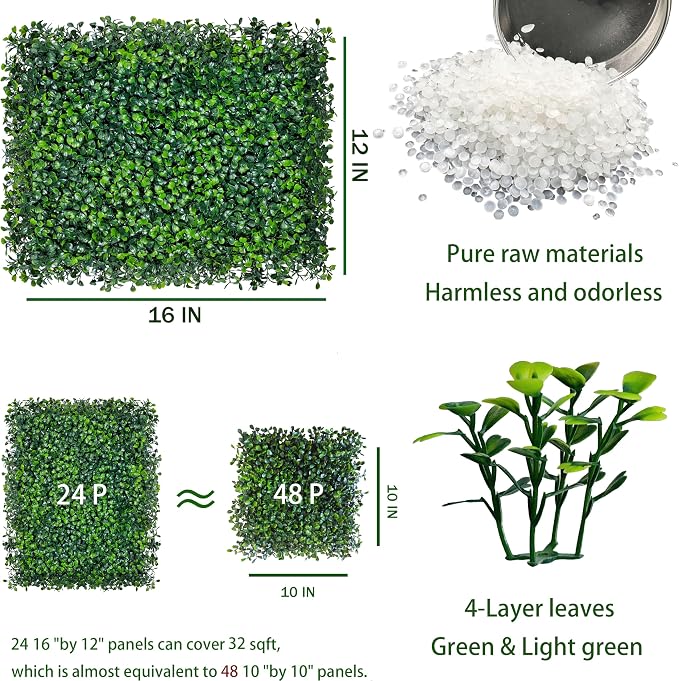 ODTORY Artificial Grass Wall Backdrop Panels, 16 X 12 in 24P UV-Anti Greenery - Image 2