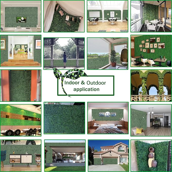 ODTORY Artificial Grass Wall Panels:16" X 12" 6P UV-Anti Greenery Boxwood - Image 5