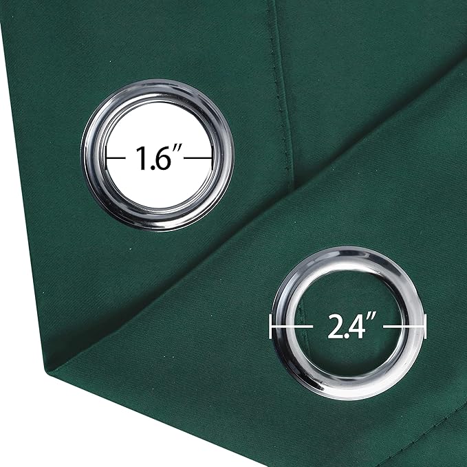 LEMOMO Dark Green Blackout Curtains/42 x 63 Inch/Set of Two Panels Grommet - Image 6