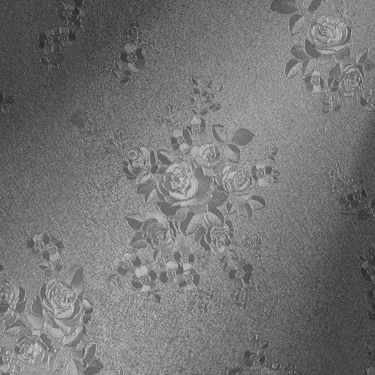 Erfoni 394"x17.7" Grey Floral Embossed Wallpaper by Erfoni