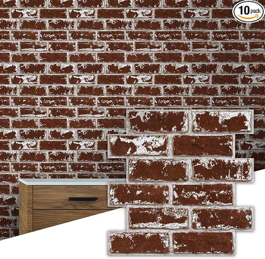 Commomy 3D Peel and Stick Brick Tiles by CommomyDecor