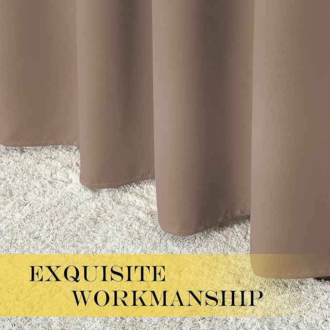 NICETOWN Blackout Blinds for Patio Door - Sliding Door Insulated Blackout Curtains, Extra Wide Curtain for Villa/Hall/Parlor (100 inches W x 84 inches L, Cappuccino)