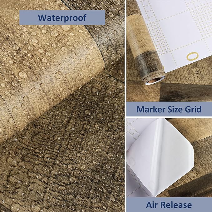 WESTICK Wood Peel and Stick Wallpaper Rustic Wood Contact Paper - Image 6