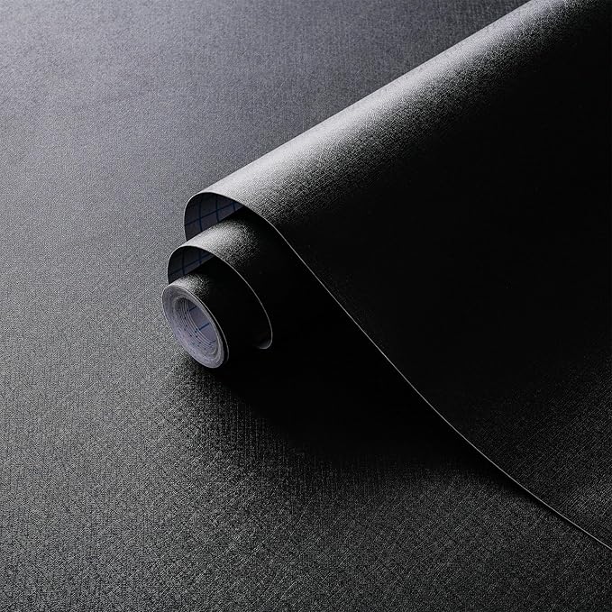 Dimoon 787''x17.7'' Peel and Stick Wallpaper Black Contact Paper by DIYYOURMOON