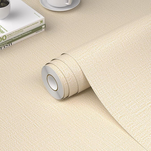 WADILE Grasscloth Peel and Stick Wallpaper 15.7in x 78.7in, Textured Contact by WADILE