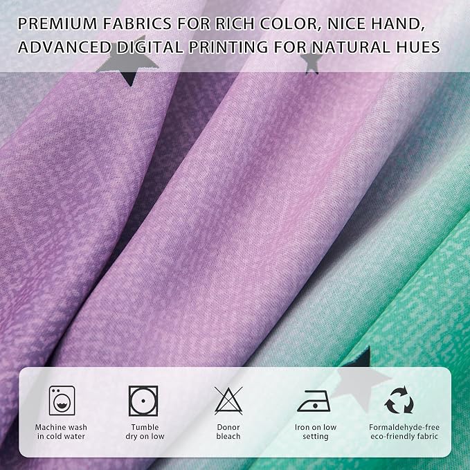 XiDi Purple Curtains for Kids Bedroom, Girls Room Decor Grey Curtain, 63 inchs - Image 3