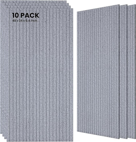 10 Pack Large Acoustic Panels, 47.2 x 23.6 x 0.35 Inch Sound Proof Foam Panels by TO-TH