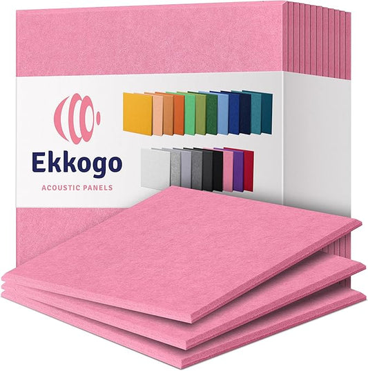 Acoustic Panels 12-Pack Soundproof Wall Panels 12"X12"X0.4" Sound Panels High by EkkogoAcousticPanels