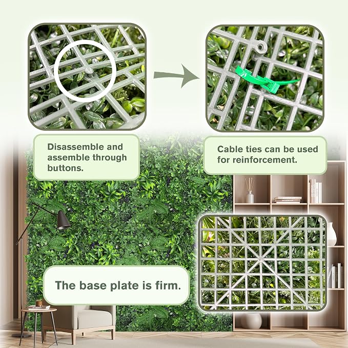 Artificial Green Boxwood Grass Wall Roll: 80"x120" UV Protected Ivy Privacy - Image 4