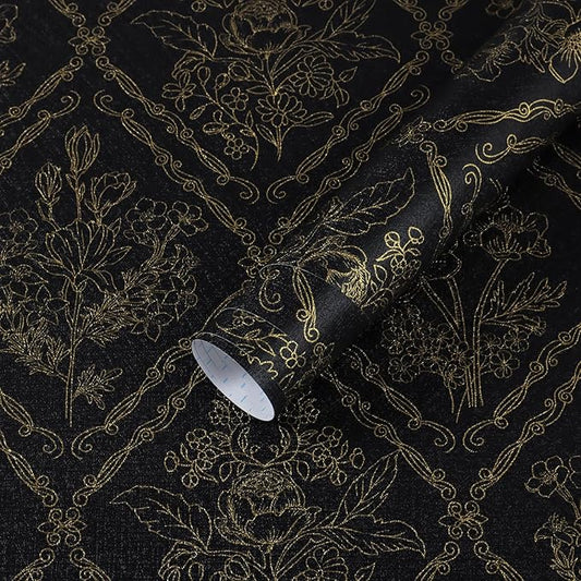 Toduso Peel and Stick Wallpaper Vintage Wall Paper Boho Contact Paper Black and by Toduso
