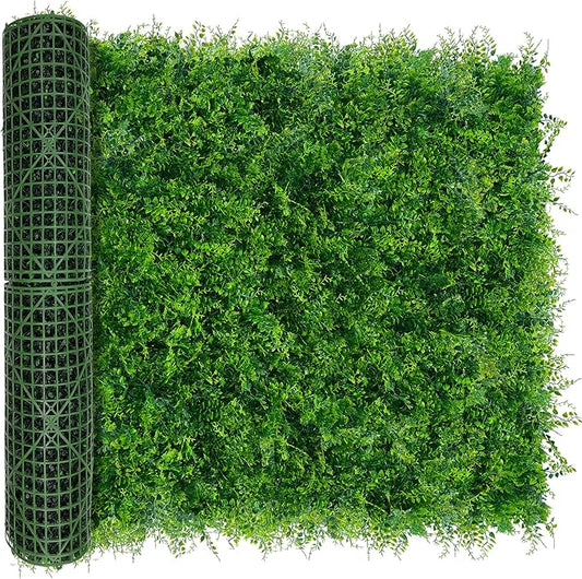 Greenery Faux Grass Wall Backdrop: 48"x128" UV-Anti Artificial Green Boxwood by DOPGIB