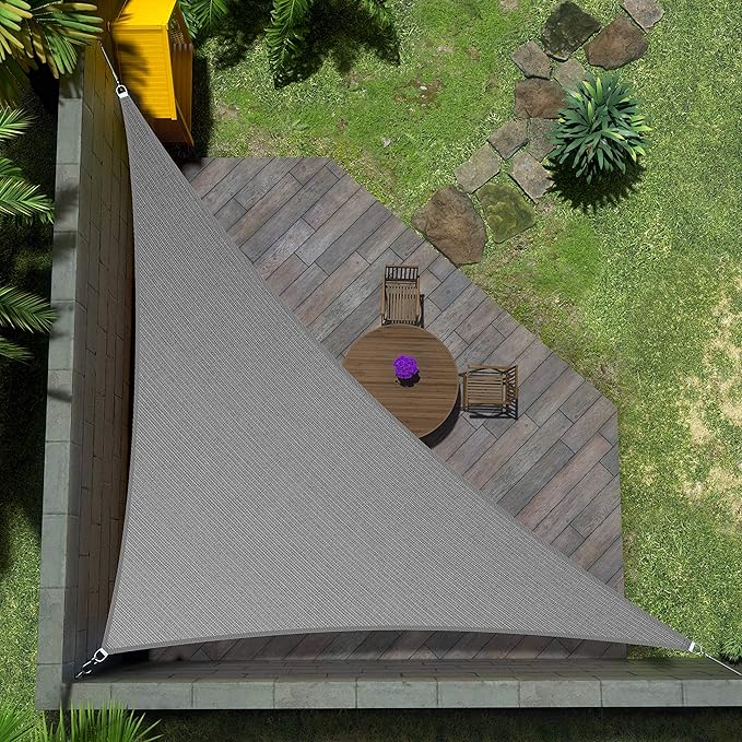 Amgo Custom Size 10' x 15' x 18' Gray Right Triangle Sun Shade Sail UPF50+ AGTAPRT12, Order to Make Canopy Awning, 95% UV Blockage, Water & Air Permeable, Commercial Standard (We Customize)
