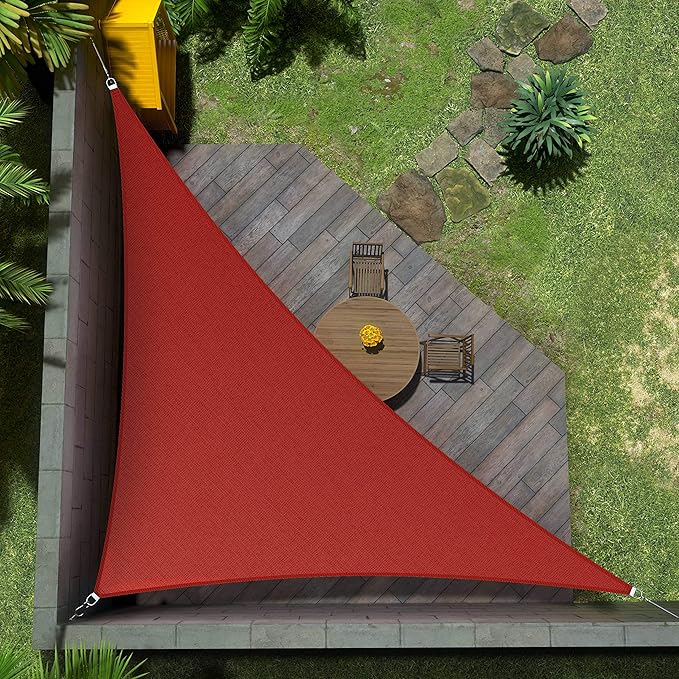 Amgo Custom Size 14' x 22' x 26.1' Red Right Triangle Sun Shade Sail UPF50+ AGTAPRT12, Order to Make Canopy Awning, 95% UV Blockage, Water & Air Permeable, Commercial Standard (We Customize)