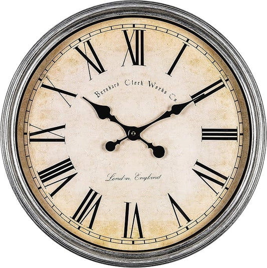 Bernhard Products Large Decorative Wall Clock 20 Inch Silent Non Ticking by BernhardProducts