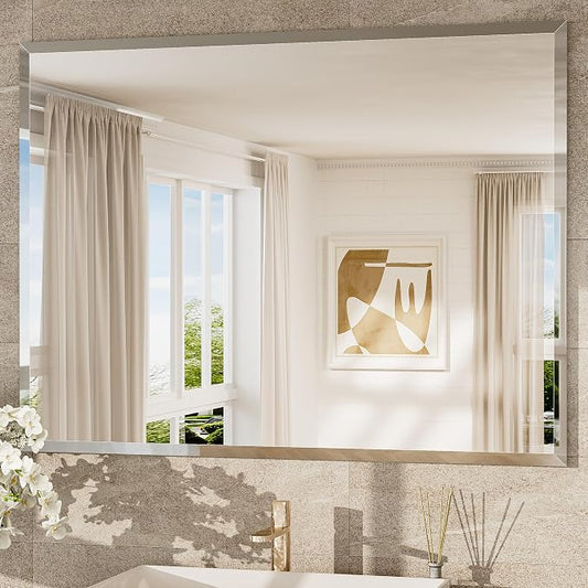 TokeShimi 48x36 Frameless Bathroom Mirror by RefinedBathroomAccessories