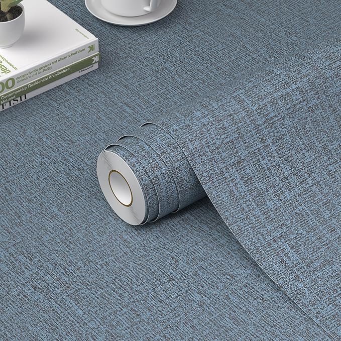 WADILE Grasscloth Peel and Stick Wallpaper 15.7in x 78.7in, Textured Contact by WADILE