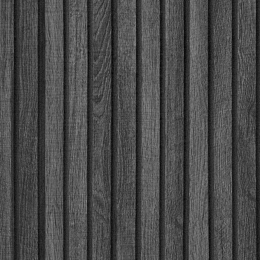 VEELIKE Charcoal Black Wood Slat Wallpaper Peel and Stick Modern Wood Panel by VEELIKE