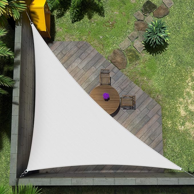 Amgo Custom Size 6' x 6' x 8.5' White Right Triangle Sun Shade Sail UPF50+ AGTAPRT12, Order to Make Canopy Awning, 95% UV Blockage, Water & Air Permeable, Commercial Standard (We Customize)