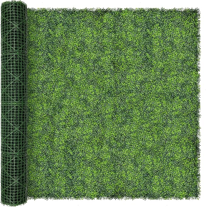 Artificial Ivy Privacy Fence Screen: 80"x 120" UV-Anti Faux Boxwood Roll Grass by DOPGIB