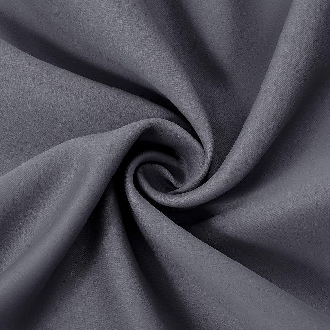 LEMOMO Blackout Curtains 66 x 95 inch/Grey Curtains Set of 2 Panels/Thermal - Image 6