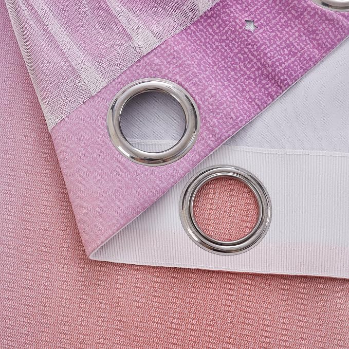 XiDi Curtains for Bedroom Decor, Rainbow Pink PurpleYellow34/54/1 - Image 6