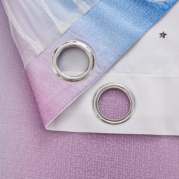 XiDi Blue & Rainbow Curtains for Bedroom & Kids Room - Image 5