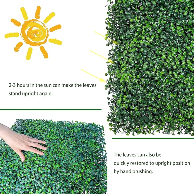 ODTORY Artificial Ivy Privacy Fence Wall Screen, 40X120 in UV-Anti Faux Boxwood - Image 5