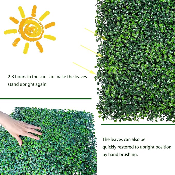 ODTORY Artificial Grass Wall Panel Backdrop, 10 X 10 in 24P UV-Anti Greenery - Image 4