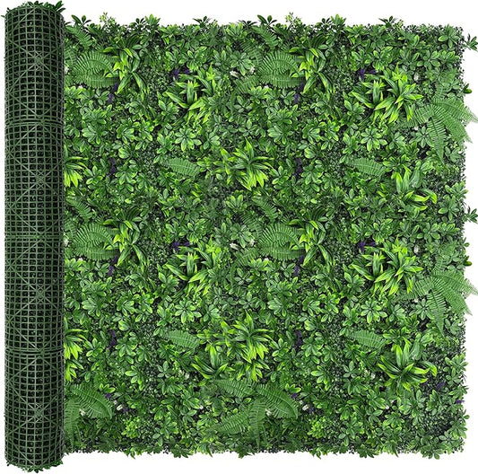 Artificial Green Boxwood Grass Wall Roll: 72"x128" UV Protected Ivy Privacy by DOPGIB